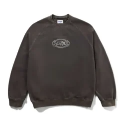 Zip-Thru Hoods|Pullover Hoods>Butter Goods Abseil Crewneck, Washed Black