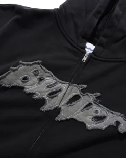 Zip-Thru Hoods|Pullover Hoods>Butter Goods Amplify Zip-Thru Hood, Washed Black