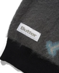 Knits>Butter Goods Beetle Zip-Thru Knit Sweater, Black