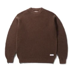 Knits>Butter Goods Distressed Waffle Knit Sweater, Washed Bark