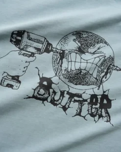 T-Shirts>Butter Goods Drill Tee, Grey Blue