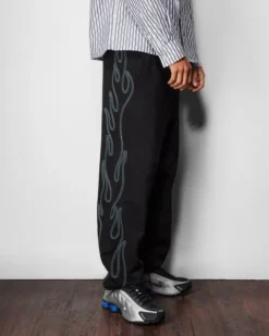 Denim Jeans|Pants>Butter Goods Flame Fleece Pants, Black