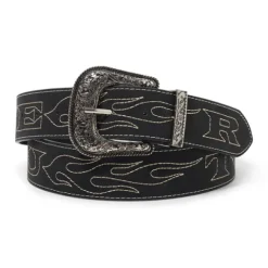 Accessories>Butter Goods Flame Stitch Belt, Black