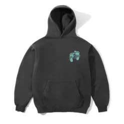 Zip-Thru Hoods|Pullover Hoods>Butter Goods Footprints Pullover Hood, Charcoal