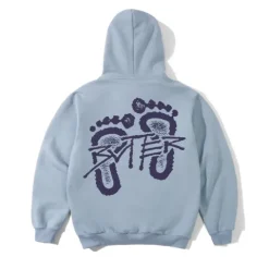 Zip-Thru Hoods|Pullover Hoods>Butter Goods Footprints Pullover Hood, Ice
