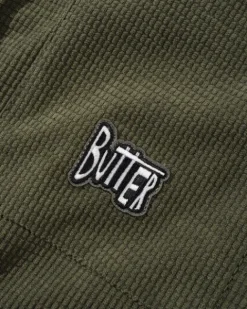 Shirts| Shirts>Butter Goods Grid Cord Overshirt, Olive