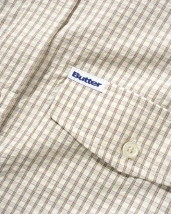 Shirts| Shirts>Butter Goods Grid S/S Shirt, Beige