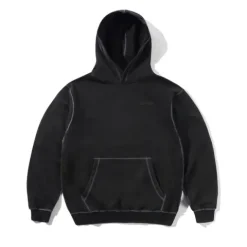Zip-Thru Hoods|Pullover Hoods>Butter Goods Inside Out Pullover Hood, Washed Black