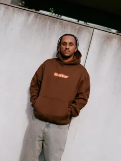 T-Shirts|Pullover Hoods>Butter Goods Logo Pullover Hood, Dark Brown