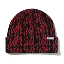 Hats|Beanies>Butter Goods Lowland Camo Beanie, Berry