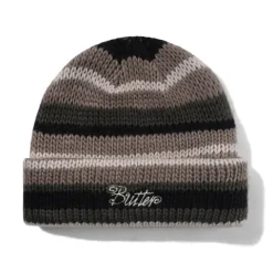 Hats|Beanies>Butter Goods Ombre Stripe Knit Beanie, Black