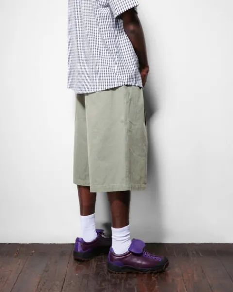 Denim Shorts|Shorts>Butter Goods Pleated Shorts, Washed Fatigue