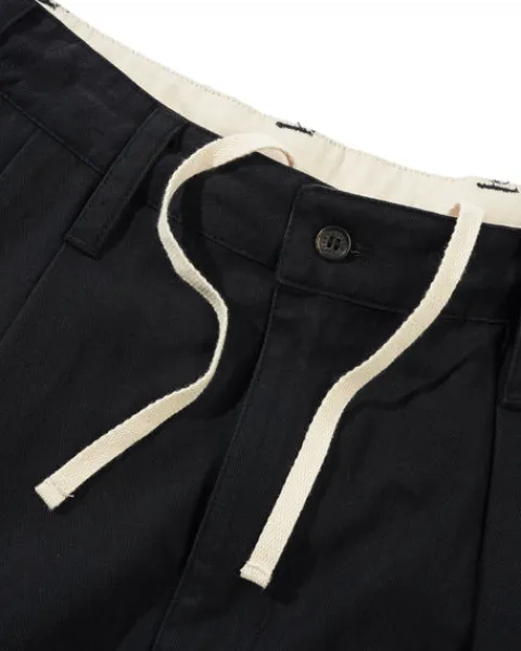 Denim Jeans|Pants>Butter Goods Pleated Trousers, Washed Black