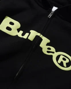 Zip-Thru Hoods|Pullover Hoods>Butter Goods Registered Zip-Thru Hood, Black