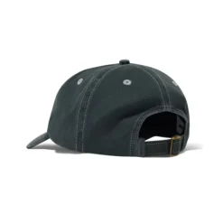 Hats|Beanies>Butter Goods Rounded Logo 6 Panel Cap, Washed Black
