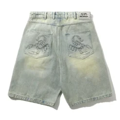 Denim Shorts|Shorts>Butter Goods Scorpion Stitch Denim Shorts, Tinted Light Blue