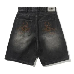 Denim Shorts|Shorts>Butter Goods Scorpion Stitch Denim Shorts, Slub Black