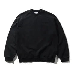 Zip-Thru Hoods|Pullover Hoods>Butter Goods Scrubbed Crewneck, Black