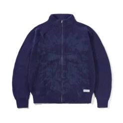 Knits>Butter Goods Shout Zip-Thru Knit Sweater, Dark Blue