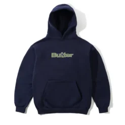 Zip-Thru Hoods|Pullover Hoods>Butter Goods Smashed Logo Pullover Hood, Navy
