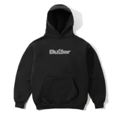 Zip-Thru Hoods|Pullover Hoods>Butter Goods Smashed Logo Pullover Hood, Black