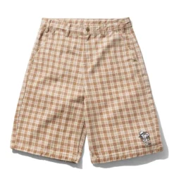 Denim Shorts|Shorts>Butter Goods Spike Work Shorts, Sandstone Plaid