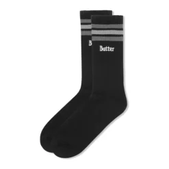 Accessories>Butter Goods Stripe Socks, Black