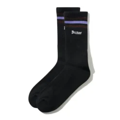 Accessories>Butter Goods Stripe Socks, Black