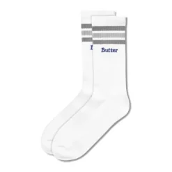 Accessories>Butter Goods Stripe Socks, White