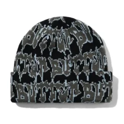 Hats|Beanies>Butter Goods Throw Beanie, Black / Grey