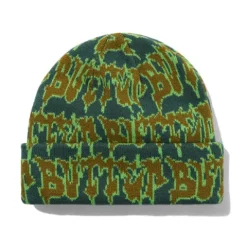 Hats|Beanies>Butter Goods Throw Beanie, Forest / Lime