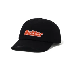 Hats|Beanies>Butter Goods Transit 6 Panel Cap, Black