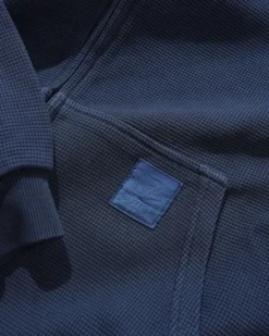 Zip-Thru Hoods|Pullover Hoods>Butter Goods Waffle Zip-Thru Hood, Navy Overdye