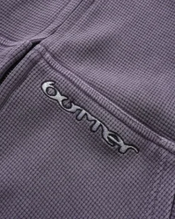 Zip-Thru Hoods|Pullover Hoods>Butter Goods Waffle Zip-Thru Hood, Urchin Overdye