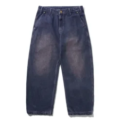Denim Jeans|Pants>Butter Goods Work Pants, Distressed Tinted Indigo